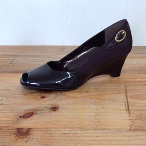 Nickels Black Wedge Shoes